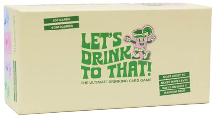 Let's Drink To That - Das ultimative Trinkkartenspiel | Trinkkartenspiel für Partys, Studenten, Junggesellenabschied + Junggesellinnenabschied | Kartenspiel für Uni Freshers | Hausparty-Spiel |