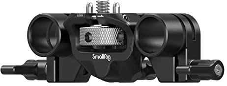 SMALLRIG 15mm LWS Rod Support, Verstellbares und Verdrehsicheres Design, Kompatibel mit SMALLRIG Matte Box to Rail Support System, 15mm Dual Rod Clamp - 3652