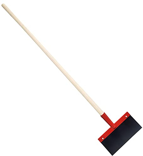 Eisschare 30 cm inkl. Stiel zur Selbstmontage Federstahlblatt Eisstößer Betonschaber Stoßscharre Scharre Eisschieber Eiskratzer mit ca 30 x 15 cm Federstahlblatt und 1200x35m Hartholzstiel