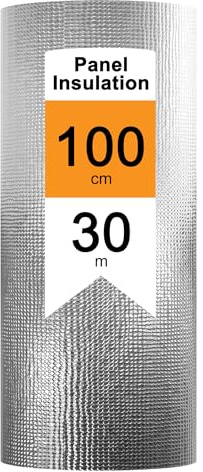 YRHome 30㎡ Isolierfolie Dämmfolie 1x30m Reflexionsfolie Heizung Alu Isoliertapete Aluminium Thermofolie Heizkörper 3-4mm Dicke Isolierungsfolie Wärmedämmung Wärmehaltung