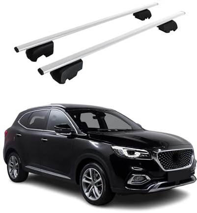 OMAC Barres de Toit pour MG HS I 2018-2024 – City Crash Tested – ISO Pas 11154:2006 – Antivol Inclus – Charge Max 75 kg – 2 Barres Argent