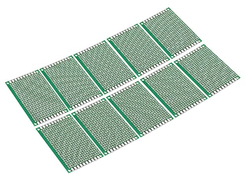 PATIKIL 2.8 x 2 PCB Board Circuit, 20 Pcs Prototype Perfboard Solder Boards for DIY Soldering and Electronic Project Circuit Boards Solderable Breadboard, Green