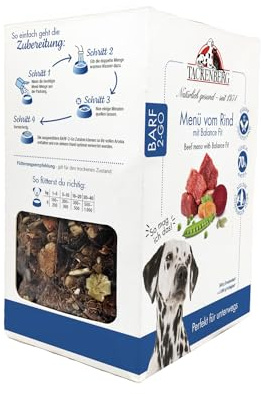 TACKENBERG 500 g Complete – Barf 2 Go-Menü vom Rind mit Balance Fit für Hunde