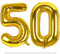 LAPONO Globos de Cumpleãnos 50 Dorados, 83CM Número 5 y 0 Oro Globo Helio Inflable de Lámina Decoracion Cumpleaños 50 Años Mujer Hombre Globo Numeros Gigantes para Boda Aniversario Fiestas
