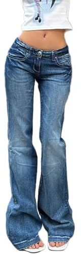 ticticlily Jeans Donna a Vita Alta Pantaloni Skinny Push up Zampa Elefante Pantalone Bootcut Slim-Fit Flare Pants B2 Blu M