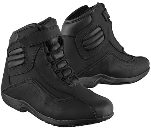 Vaster Moto Botas de moto para hombre Zapatos de moto impermeables Botas de carreras Zapatos de motociclista con cordones