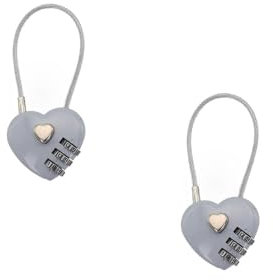 2 mini lucchetti a combinazione, con codice a 3 cifre, lucchetto a forma di cuore, per funi metalliche, senza chiave, ripristinabili, serrature per bagagli da viaggio, per zaini, armadietti da