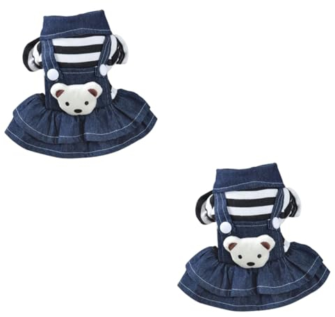 YARNOW 2St Hundebekleidung kleine Hunde-Outfits weiblich Kleid für Chihuahua Hunde-Jeanskleid Haustier-Outfits Hund kleiden Dackelkostü Kätzchen Hundekleidung ädchen Haustierbekleidung