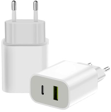 20W Ladegerät USB C, 2-Pack Netzteil Adapter per lPhone 17 16 15 14 13 12 11 Pro Max SE XS XR 8 7 6S Plus Mini SE, lPad, G alaxy S23 S22 S21, USB-Schnellladenetzteil USB-C Charger Netzstecker