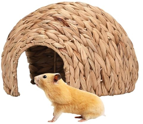 Nid de lapin - Abri intérieur de la peau intérieure, abri d'habitat de lapin en bois | Petit enclos pour animaux de Durabsle, abri de lapin d'herbe de lapin maison fait à la main à partir de cattail