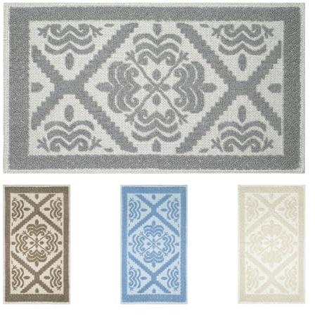 OLIVO.shop | Alfombra sarda de algodón reciclado, alfombra sardeña, alfombra sarda para baño, cocina, salón, alfombras sardas (color gris, 50 x 90 cm)