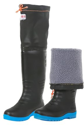 JCWGLY Warm Waterproof Wader Boots for Men Women, Lightweight Anti Slip 60cm High Knee Fishing Boots for Wading/Hunting/Swamps(7)