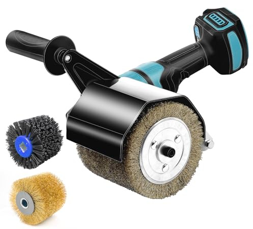Satineringsmaskin, borstslipmaskin, trä, kompatibel med Makita 18 V, sladdlös rullslip, med satin, borste, LED, 3 hastigheter för renovering av ytor (utan batteri)