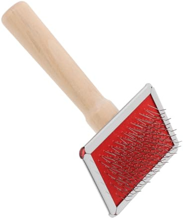 Supvox Hunde Katzenbürste mit Holzgriff Effektive Entfilzungsbürste für Kurzes Fell Komfortabler Griff Sicher für Haut für Tägliche Pflege und Haarkontrolle