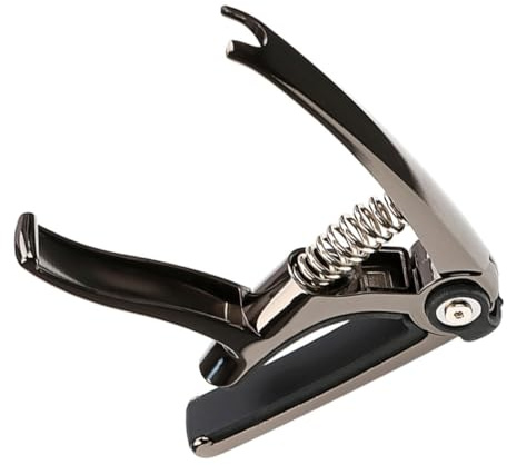 Schwarzer Gitarren Capo K84 aus Metall mit Schnellwechsel | Ergonomischer Griff, für Ukulele und Bass Geeignet, Schlanke Optik, für Musiker