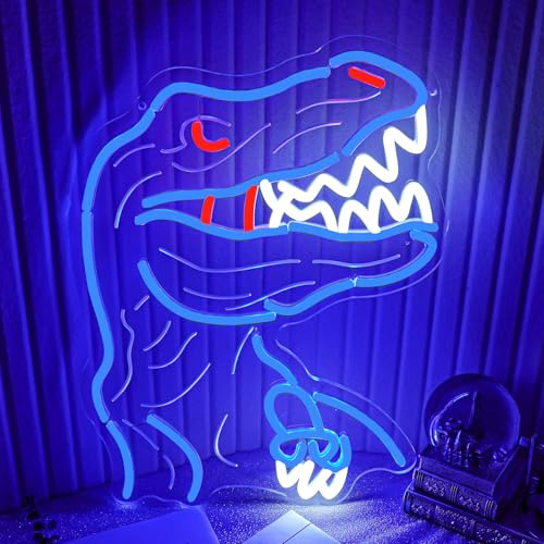 Flixyticy Letrero de Neón, Led Sign Alimentadas por USB, Luz De Neón para Decoración de Pared de Dormitorio, Fiesta de Bodas, Habitación de Niñas, Hotel, Bar (Dinosaur)
