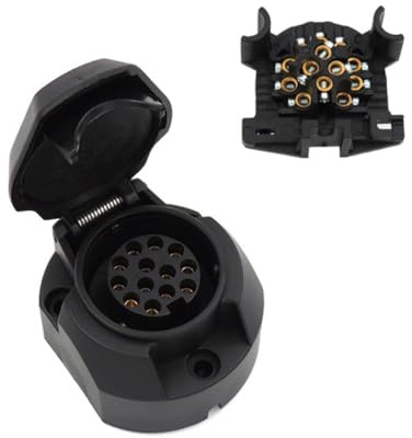 LOLIPPYY Adattatore per Rimorchio con Connettore Cablaggio Resistente Spina Trailer con Punti in Rame Nichelato e Custodia in Plastica Ecologica con Blocco Sicurezza Antivibrazioni