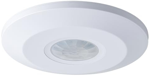 SEBSON PIR Motion Sensor Indoor Ceiling Surface Mounted 2-6m/360° | Programmable PIR Sensor, Presence Detector 2-6m 360°, LED Suitable 1000W, PIR Sensor detects Breathing Movements, 3-Wire