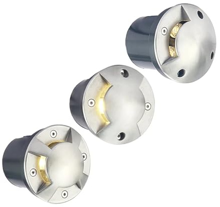 eufeifeiegds Dimbar 3W 6W 10W Vattentät LED-grävlampa Utomhus Trädgård Inbäddad Golv Begravd Spot Gård Väg Landskapslampor Däck(DC12V,3W 3 Side 3000K)