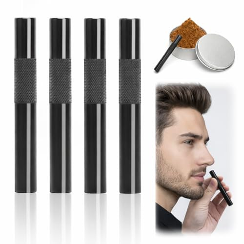 4 Pezzi Paglia Cannucce Metallo, Metallo S-Nuff Paglia, Confezione da 4 Cannucce da Viaggio Riutilizzabili di Alta Qualità 7cm Cannuccia Portatile in Metallo per Picnic Campeggio Viaggi
