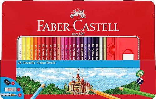 FABER-CASTELL 115888 - Buntstift hexagonal, 48er Metalletui