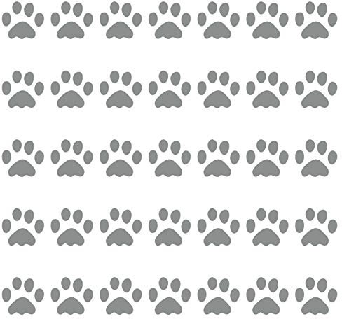 kleb-Drauf | 35 Pfoten | Grau - glänzend | Wandtattoo Wandaufkleber Wandsticker Aufkleber Sticker | Wohnzimmer Schlafzimmer Kinderzimmer Küche Bad | Deko Wände Glas Fenster Tür Fliese