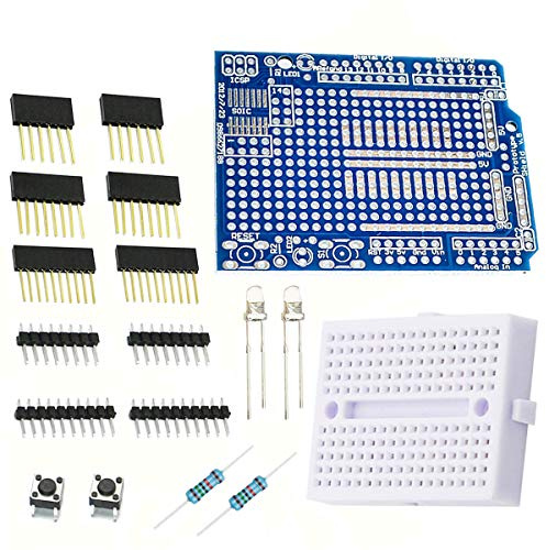 DAOKI Prototype Shield Prototyping Expansion Board with SYB-170 Mini Breadboard Based for Arduino UNO R3 MEGA328P ATMEGA328P ProtoShield DIY Kit