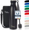 Milu Thermoflasche 350ml 500ml 750ml 1L 1,5L Isolierte Edelstahl Trinkflasche Thermoskanne Auslaufsichere Isolierflasche doppelwandig für heiße und kalte Getränke, Kohlensäure geeignet (Schwarz 500ml)