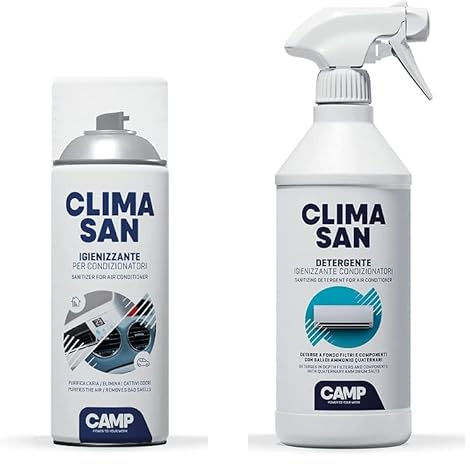 Trattamento Sanificante ed Igienizzante Completo Climatizzatori Detergente + Igienizzante Climasan Camp