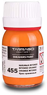Tarrago |Sneakers Paint 25 ml | Farbe für Sneakers | Für Glattleder, Kunstleder und Leinwand | Intensives Orange (455)
