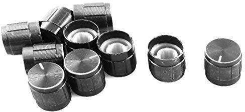 NEW LON0167 10 Stück Schwarz Volume Control Rotary Aluminium Potentiometer Knöpfe 14mm x 15mm(10 Pcs Black Volume Control Rotary Aluminum Potentiometer Knobs 14mm x 15mm