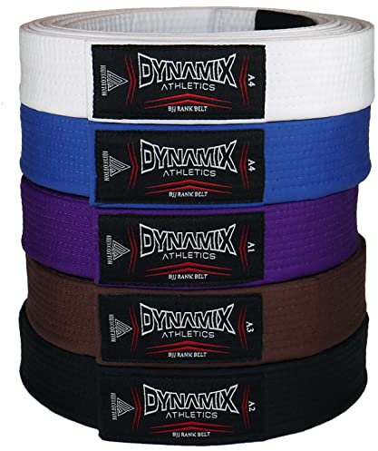 Dynamix Athletics Brazilian Jiu Jitsu Gürtel - Erwachsene - BJJ Ju Jutsu Gi Kimono Rank Belt (Schwarz, A1)