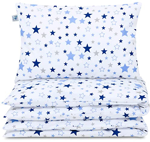 Pepi Bettwäsche Baby 100×135 cm Milky Way - Sommerbettwäsche für Babybett und Babywiege - Kinder Bettwäsche Baumwolle 100 % - Bettwäsche-Sets mit Sicher Abgedeckten Reißverschlüssen