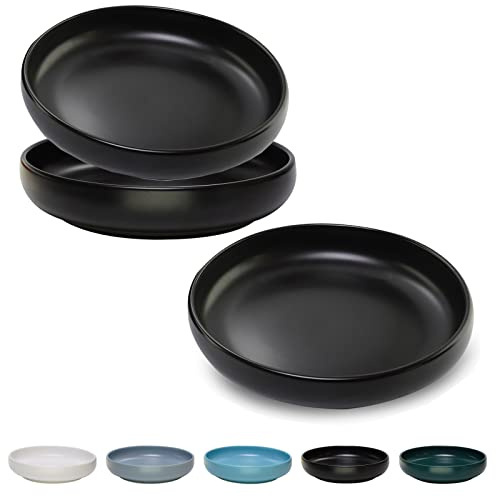 Keramik-Katzennäpfe – flache Schalen für Futter und Wasser, 15,2 cm, mattes Finish, breiter Futternapf, Schnurrhaar, Ermüdungsfrei, für Welpen, Kätzchen, spülmaschinenfest, 3 Stück