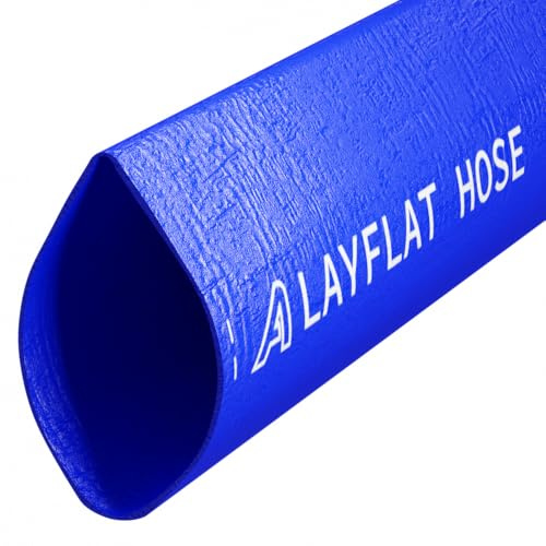76mm (3) Blue Layflat Discharge Hose Pipe Compatible with Submersible Water Pump 10 Metre (32.8ft)