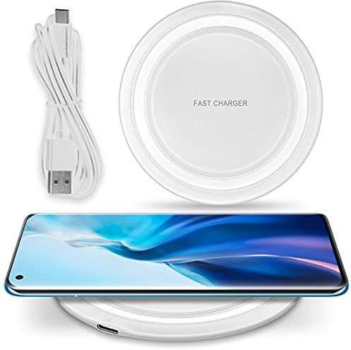 QI Induktive Ladestation 15W kompatibel mit Motorola Edge + 2023 Induktionsladegerät Ladematte Wireless Charger Kabelloses Universal Schnellladegerät, Farbe:Weiß