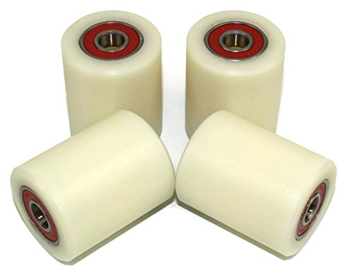 Satz mit 4 Laufrollen mit Kugellager - Nylon und Polyamid Rollen für Palettenhubwagen - Hubwagen Räder Außendurchmesser 40 mm, Durchmesser 50 mm, Breit 10 mm - Lager Präzise bearbeitet (40-50-10)
