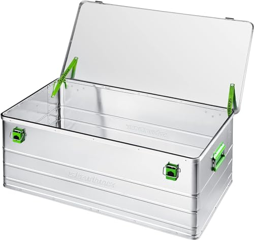 ALUTEC Aluminiumbox Starbox 140 (Inhalt 140 l, Außenmaße (LxBxH) 900 x 480 x 380 mm, staub-/spritzwassergeschützt, inkl. Fanbänder, Werkzeugbox, Aufbewahrungskiste, Gewicht 5,8 kg) 26140