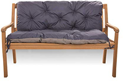 Cojín de asiento para columpio de Hollywood, banco con respaldo, cojín para columpio de jardín, cojín de banco para exteriores (160 x 60 x 50 cm), color azul marino