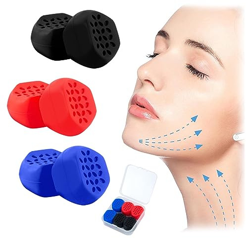 AYNKH Jawline Exerciser 6 Pack Kiefermuskeltrainer Gesicht Hals Kauwerkzeug Kieferübung für Männer Frauen Gesicht schlanker Shaper (3 Farben)