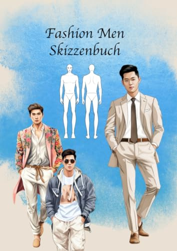 Mode Skizzenbuch männliche Figuren: A4, Figure Template, Modedesign