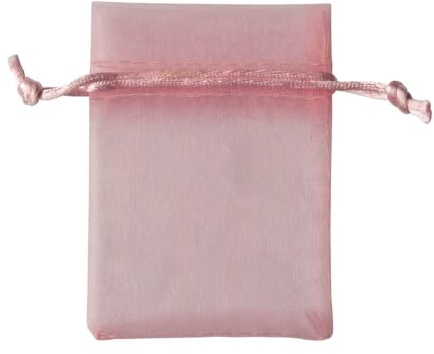 Lot de 10 sachets en organza différentes couleurs 8 x 10 cm porte-dragées pour cadeau bijoux lavande bonbons mariage communion (rose ancien)