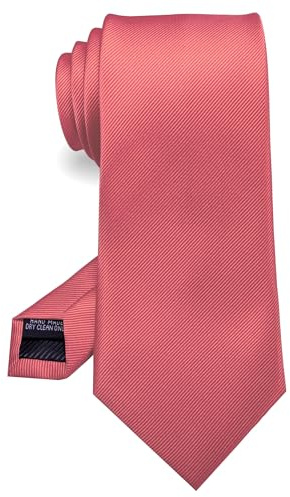 JEMYGINS Korallenrosa Handgenähte Krawatte for Herren - Arbeit,Party,Vatertag