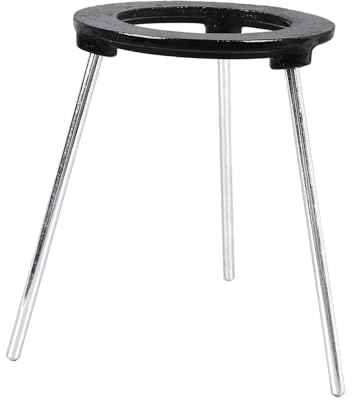 Rankomu Cast Iron Lab Tripod Stand with Detachable Design, 15cm Bunsen Burner Support Holder for Chemical Experiments & Classroom Teaching (3-Leg Durable Construction)