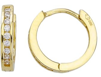 Creolen Ohrringe in Echt 585 Gold klassische, schlichte Ohrringe Ohrcreolen Ohrschmuck mit Clip Damen Kinder Schmuck Goldcreolen in Gelbgold inkl. Schmucketui | JC Trauringe 8642