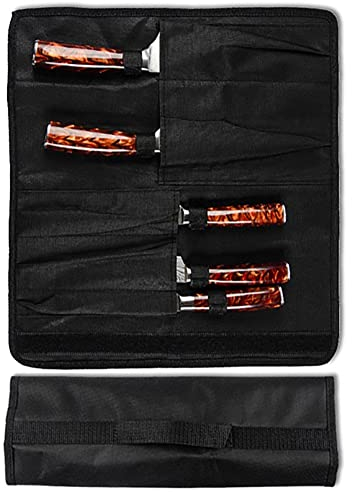 Bolsa Enrollable Para Cuchillos De Chef Oxford, Estuche De Almacenamiento De Cuchillos Resistente, Portador De Cuchillos De Viaje, Herramienta Para Cubiertos De Cocina, 5 Ranuras, Bolsa De Chef Con