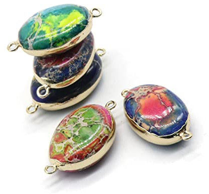 ULDIGI Pendant Plating Brim Doppelring Steinanhänger Zubehör Für Schmuck Halskette Armband Lichtgrün Für Kreative -projekte Und Individuelle Schmuckgestaltung