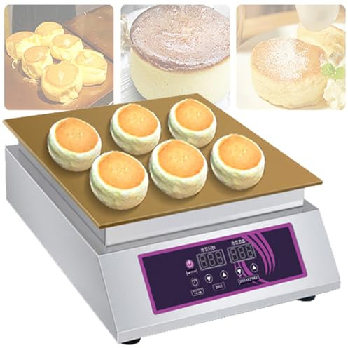 Quixnova Mini máquina para Hacer panqueques de 1300 W, máquina eléctrica Comercial Antiadherente para Hacer panqueques, Temperatura Ajustable de 60-240 ℃, para Hornear Crepes, Muffins, panqueques