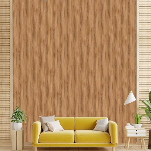 NOVECRAFTO Decorative Wall Panels with Wood Effect - Pack of 12 Polystyrene Ceiling Tiles 39.37 x 6.57 (100cm x 16.7cm) - Covers 2sqm - Lightweight Cladding, Easy to Cut & Install - Oak Board Look
