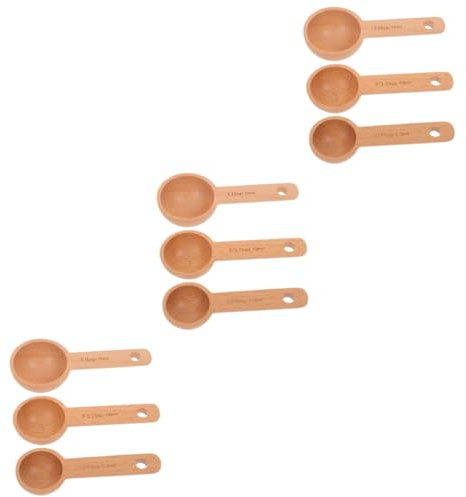 Cabilock 3 Juegos Cuchara Medidora De Madera De Haya Cucharada De Té Suelta Cucharada De Grano De Café Cuchara De Té Cuchara De Te Cucharas Medidoras Pequeñas Cucharadas Beige 3 Piezas * 3